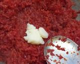 A picture of step 3 of Beetroot burfi.