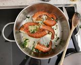 A picture of step 3 of Homemade Squid Ink Tagliolini with Jumbo Shrimp and Zucchini.