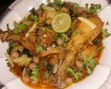 A picture of step 9 of Lahori murgh choley.