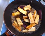 A picture of step 3 of Soy sauce and Honey Fried Sweet Potato.