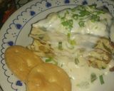 Foto del paso 25 de la receta: pastel de tortilla tres sabores rellena bañada con salsa crema de puerros