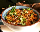 A picture of step 6 of Soya Bean Thoran - Kerala style.