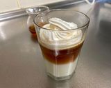 A picture of step 5 of 2 color separated Milk Tea.