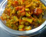 A picture of step 3 of Karela Subzi.