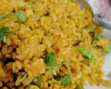 A picture of step 2 of Moong dal with spring onion.