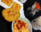A picture of step 4 of Achari cheese spread.
