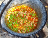 Zöldborsós bográcsragu recept fázis 8 fotója