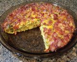 A picture of step 6 of Spinach, Cheese and Bacon Crustless Quiche.
