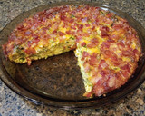 A picture of step 6 of Spinach, Cheese and Bacon Crustless Quiche.
