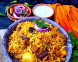 A picture of step 7 of Hyderabadi Soya Biryani.