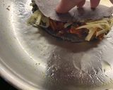 A picture of step 8 of Smoky QuesadillasChicken & chorizo /Jackfruit & veggie sausages.