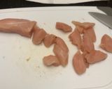 A picture of step 1 of Green Curry Chicken and Eggplant.