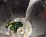 A picture of step 3 of Banana Spinach shots.