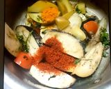 A picture of step 2 of Brinjal potatoes sabzi (eggplant).