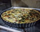 Foto langkah ke 4 dari resep Quiche Lorraine (Savory Pie Mushroom & Spinach) Tanpa Cooking Cream.