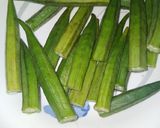 A picture of step 1 of Indian Style Stuffed Okra.