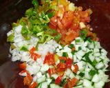 A picture of step 1 of Moringa salad.