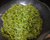 A picture of step 3 of Rainbow pulao jain with natural colors.