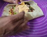 A picture of step 9 of Paneer and Beans Burrito wrap.