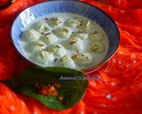 A picture of step 4 of Angoori Paan rasmalai.