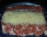 Baconbe göngyölt, sonkával és sajttal töltött karaj 🥓 recept fázis 1 fotója
