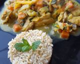 A picture of step 6 of Mild Thai green curry.