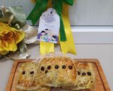 Foto langkah ke 5 dari resep Bolen Pisang Cokelat Keju (dengan Puff Pastry Instan).