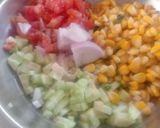 A picture of step 1 of Corn salad with roasted papad.