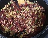 Une image de l'étape 14 de Dahl de lentilles jaunes aux carottes violettes, tomates et courgette.
