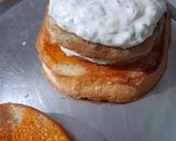 A picture of step 8 of Ranch Dressing Double Aloo Tikki Burger.