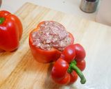 รูปขั้นตอนการทำที่ 4 ของ Stuffed Pepper Bell in the oven - พริกหยวกยัดไส้อบ