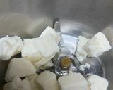 A picture of step 1 of Paneer chingari.