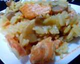 Foto del paso 1 de la receta: Risotto de salmón y champiñones, sin gluten