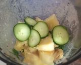 A picture of step 2 of 10 ingredient smoothie 😝.