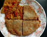 A picture of step 4 of LEFTOVER BAINGAN BHARTA STUFF BAJRA ROTLA (stuffed Millet flour flatbread).