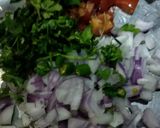 A picture of step 1 of Bhel puri.