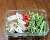 《微波爐料理》蘆筍鮮蝦的食譜步驟1照片