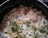 Foto del paso 5 de la receta: Fideos con champiñón y pollo a la crema
