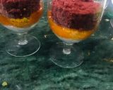 A picture of step 3 of Rainbow Cake in Glass.