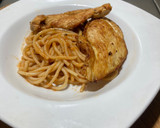 Foto del paso 5 de la receta: Spaghetti con salsa de jitomate y pechugas de pollo a la @jauregrill