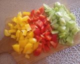 A picture of step 2 of Stuffed Chicken Breast with Peppers and Cheese.