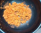 A picture of step 1 of Kungpao chicken with fried rice.
