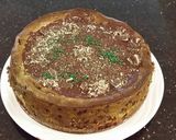 A picture of step 23 of Mint Chococolate Chip Cheesecake with a Fudge Brownie Crust.