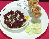 A picture of step 4 of Beetroot Poriyal.