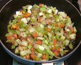 A picture of step 2 of Vegetable Focaccia sandwich - Subway style.