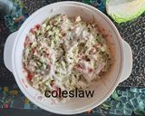A picture of step 1 of Coleslaw sandwich.