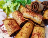 A picture of step 4 of Lahm Bi Ajeen Chicken Rolls.