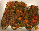 A picture of step 14 of Turkish stuffed aubergines with beef and tomatoes (Karniyarik) 🇹🇷.
