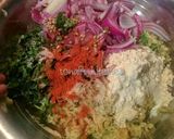 A picture of step 2 of Moong Dal fritters/ Mangodi.