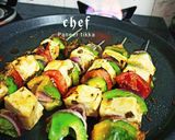 A picture of step 4 of Paneer tikka on tawa.